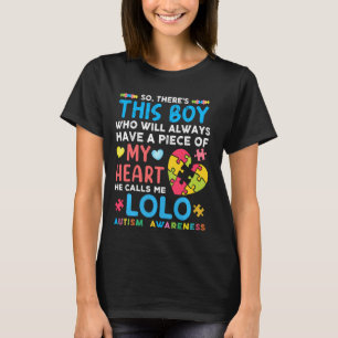 Han kallar mig Lolo Autism-medvetande T Shirt