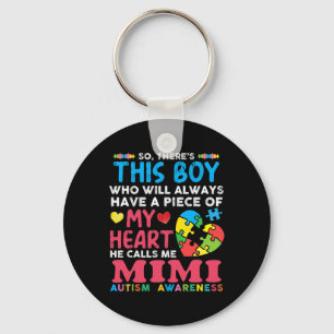 Han kallar mig Mimi Autism Awareness Nyckelring