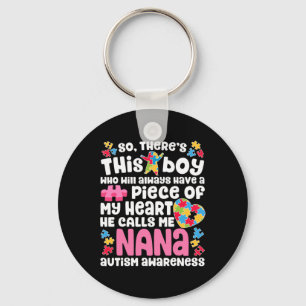 Han kallar mig Nana Autism Awarenes Nyckelring