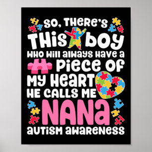 Han kallar mig Nana Autism Awareness Poster