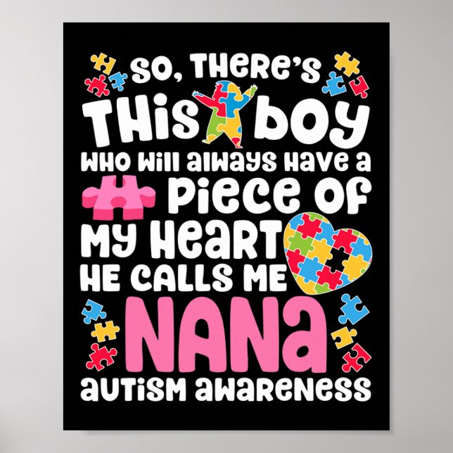 Han kallar mig Nana Autism Awareness Poster (Framsidan)