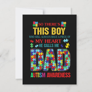 Han kallar mig Pappa-Autism-medvetande Tack Kort