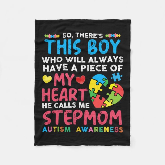 Han kallar mig Stepmamma Autism Awaren Fleecefilt (Framsidan)