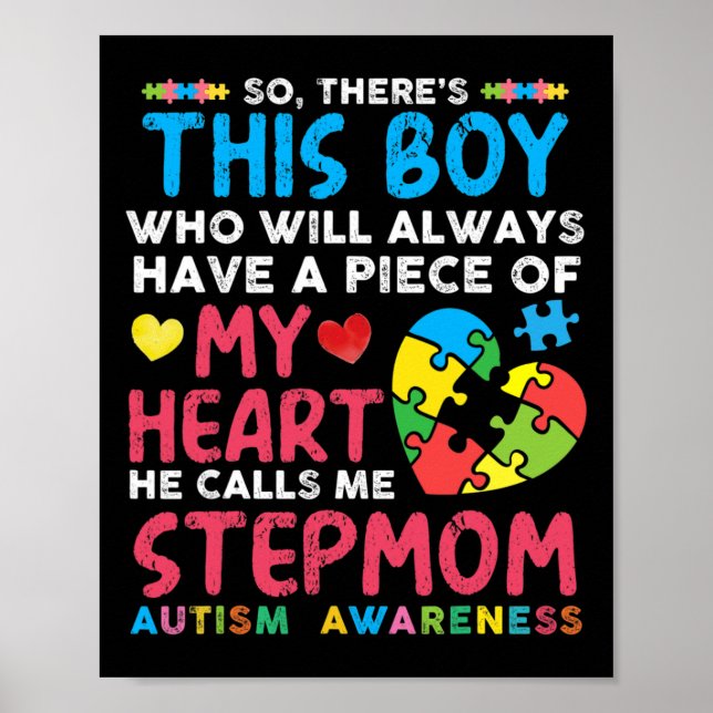 Han kallar mig Stepmamma Autism Awaren Poster (Framsidan)