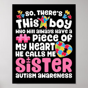 Han kallar mig syster Autism Awarene Poster