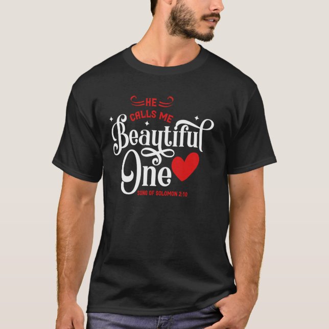 Han kallar mig vacker. Sång i Solomon 210 T Shirt (Framsida)