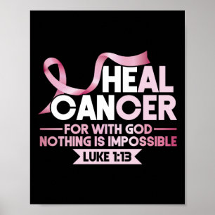 Han kan bota bröstcancer Pink Ribbon Recovery Poster