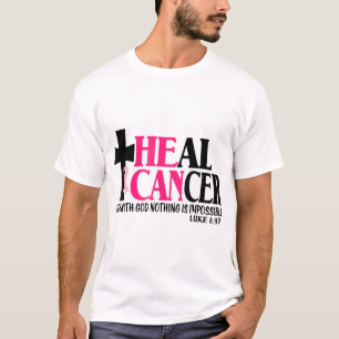 Han kan läka Cancer Jesus Kor Christian Breast Ca T Shirt