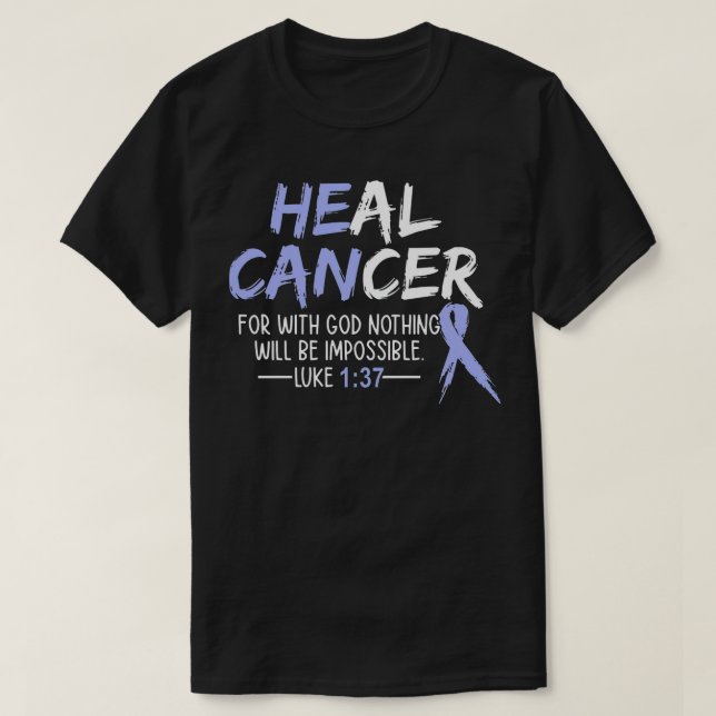Han kan läka medvetandet om cancer i stomach t shirt (Design framsida)