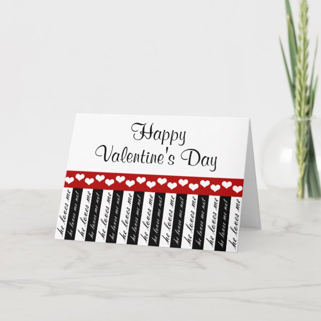 Han Kärlek mig han Kärlek mig inte alla hjärtans d Helgkort (Framsida)