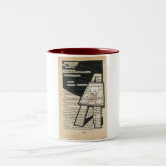 Han klättrade trappor… den ljusbruna trummamuggen Två-Tonad mugg