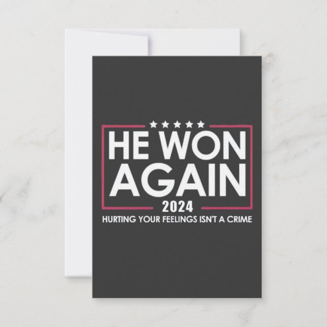 Han kom igen 2024 Trump Inaguration 2025 Tack Kort (Framsida)