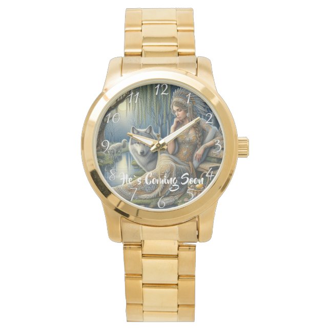 HAN KOMMER SNART gammal träd   Armbandsur (Framsida)