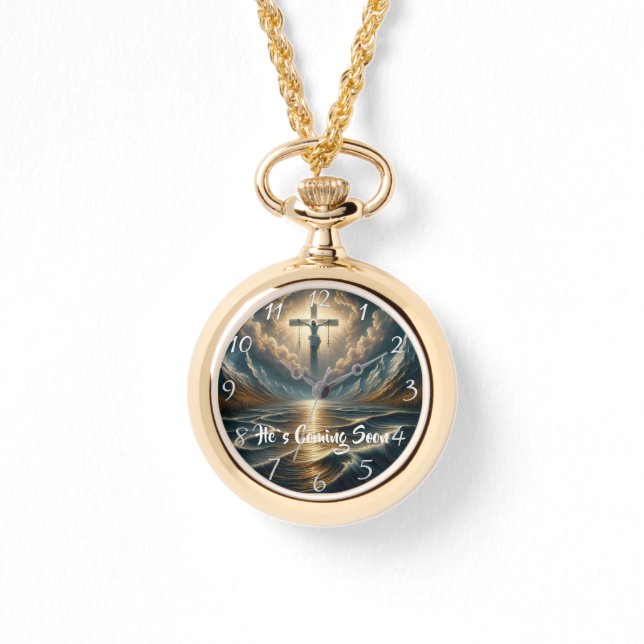 HAN KOMMER SNART Jesus i det sammanfallande vatten Armbandsur (Framsida)