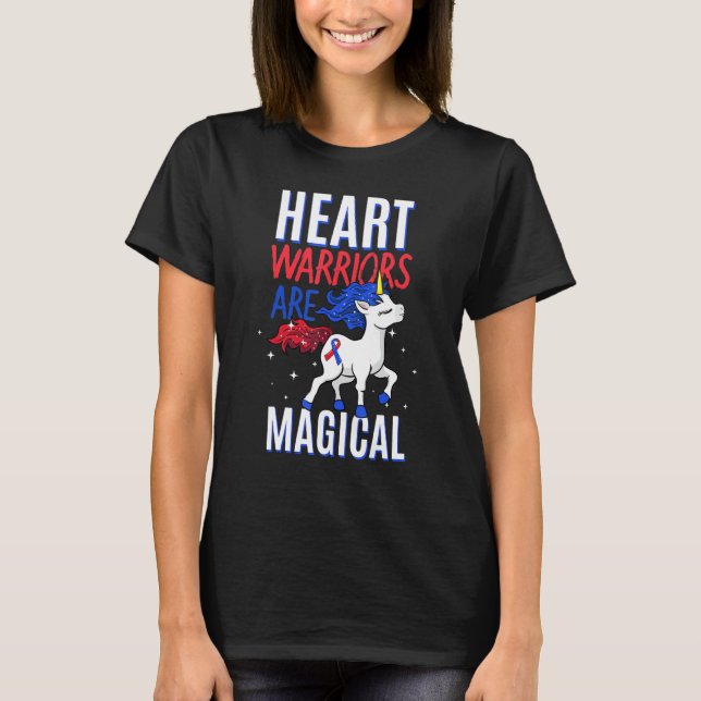 Han krigade Magic Unicorn Red och Blue Underbar Ve T Shirt (Framsida)
