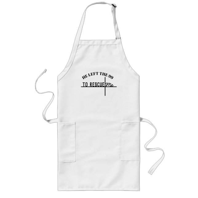 Han Lämnade 99 till Rädding mig inspirationell bib Långt Förkläde (Framsidan)