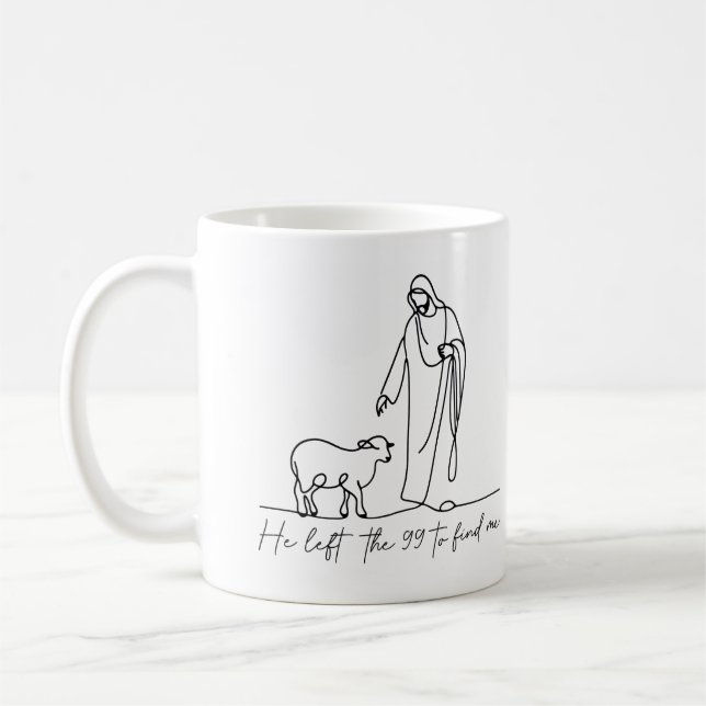 Han lämnade de 99 för att hitta mig Kristet gåva Kaffemugg (Vänster)