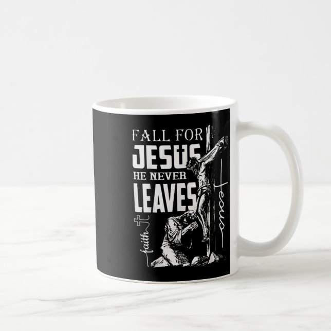 Han Lämnar aldrig Christian Thanksgiv. Kaffemugg (Höger)