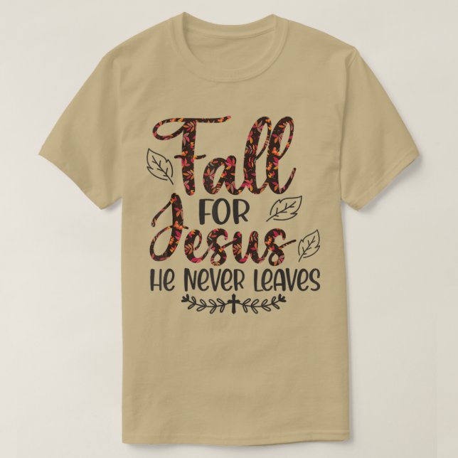 Han Lämnar aldrig hösten T Shirt (Design framsida)