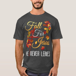 Han Lämnar aldrig höstens Religiösa Ch T Shirt
