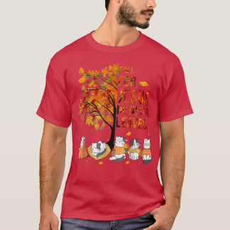 Han Lämnar aldrig höstkatt för Jesus T Shirt