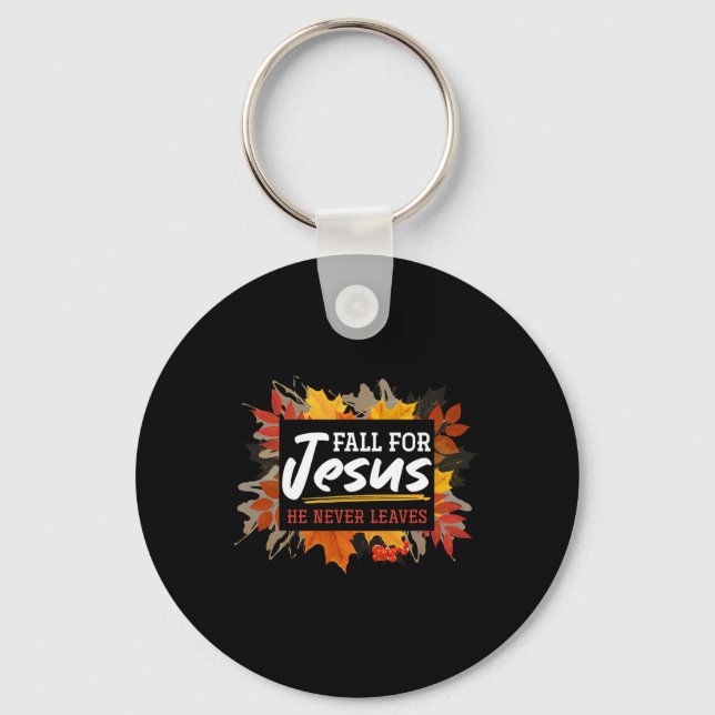 Han Lämnar aldrig Jesus 2 Nyckelring (Framsida)