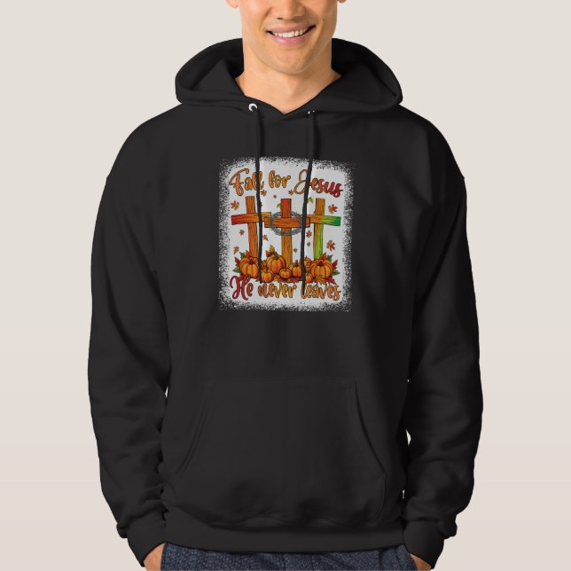 Han Lämnar aldrig kristendomen Fal Hoodie (Framsida)