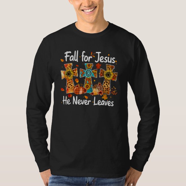 Han Lämnar aldrig kristendomen Jes T Shirt (Framsida)
