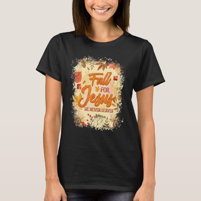 Han Lämnar aldrig kristendomen Jes T Shirt (Framsida)