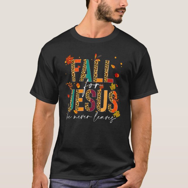Han Lämnar aldrig kristendomen Jes T Shirt (Framsida)