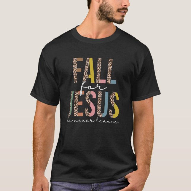 Han Lämnar aldrig kristendomen Jes T Shirt (Framsida)
