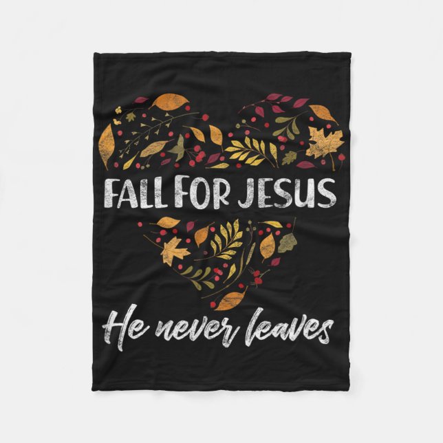 Han Lämnar aldrig kristet hösten 1 Fleecefilt (Framsidan)