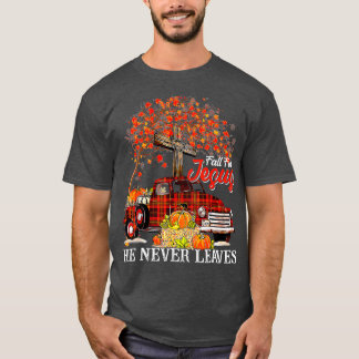 Han Lämnar aldrig Pumpkin Lastbil tack T Shirt