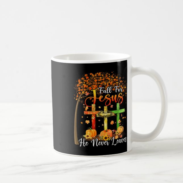 Han Lämnar aldrig Pumpkin Thanksgiin Kaffemugg (Höger)