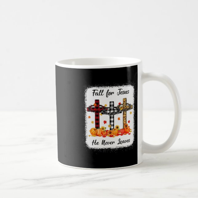 Han Lämnar aldrig Thanksgiving Pumpki. Kaffemugg (Höger)