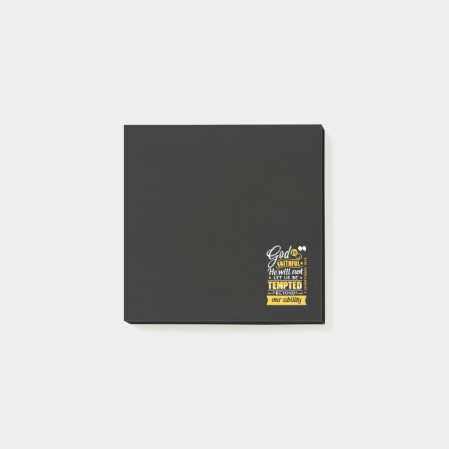 Han låter dig inte frestas – Bibelvers Post-it Block (Framsida)