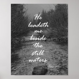 Han leder mig bredvid stilla Vatten Bible Verse Poster