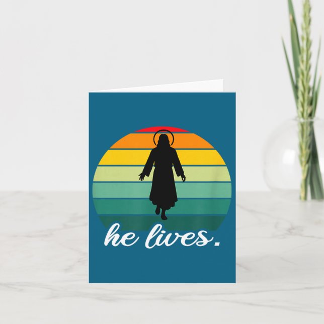 Han lever Jesus Kristus Uppståndelse Tro Design Kort (Framsida)
