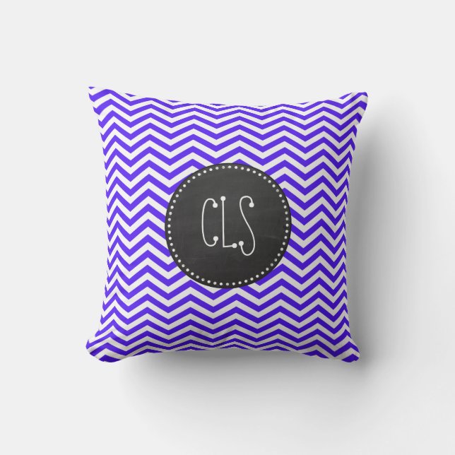 Han Lila Chevron Rand; Chalkboard Kudde (Framsida)