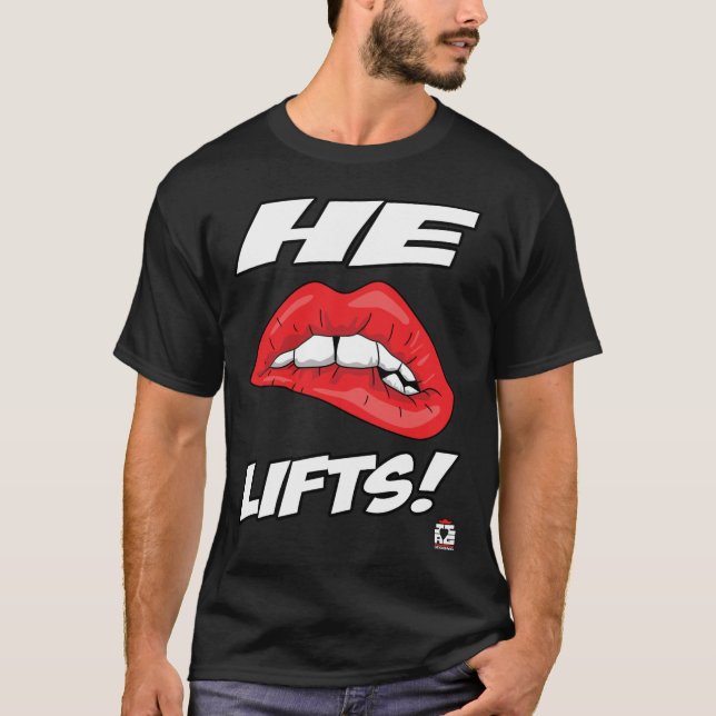 Han lyfter! t-shirt (Framsida)