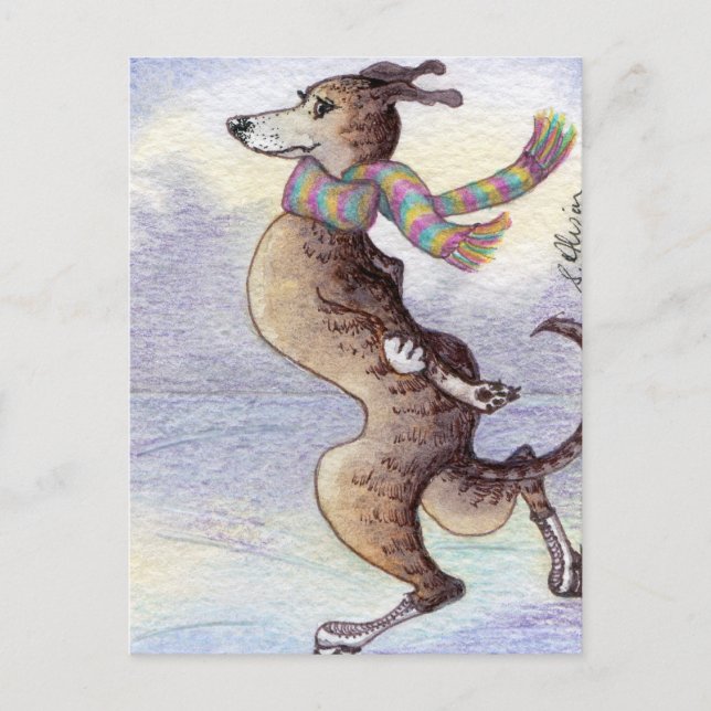 Han njöt av vinden genom öron vykort (Framsida)