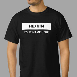 Han Pronouns Black and White T Shirt