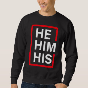 Han respekterar min Pronouns Shirt Transgender L Lång Ärmad Tröja
