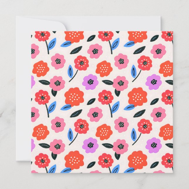 Han ritar blommönster inbjudningar (Framsida)