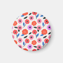 Han ritar blommönster magnet