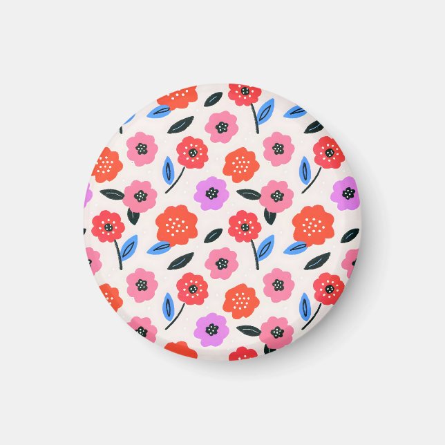 Han ritar blommönster magnet (Framsidan)