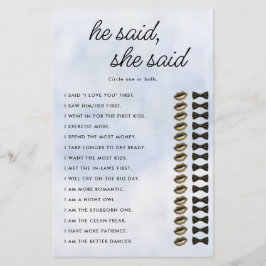 Han sa att Cloud 9 Möhippa Game Elegant Himlar Flygblad