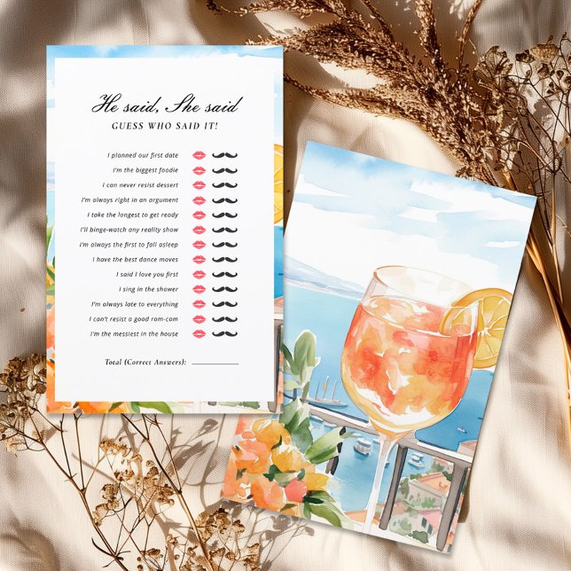 Han sa att hon sa Aperol Spritz Möhippa Game (Skapare uppladdad)