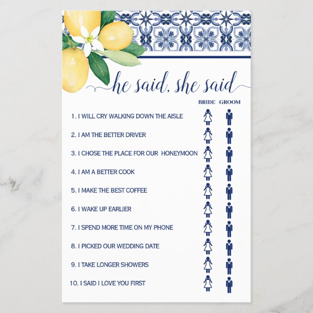 Han sa att hon sa att gastecknet "Mediterranean Sh Flygblad (Framsidan)