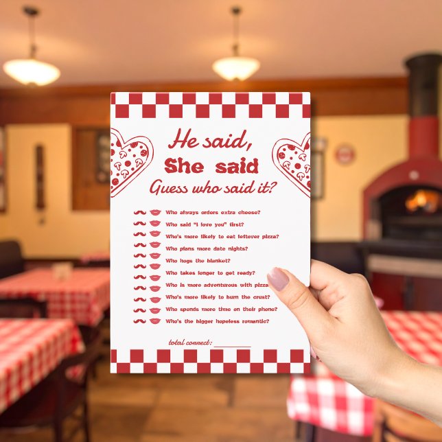 Han sa att hon sa att hon sa Pizza Bachelorette-sp Inbjudningar (Skapare uppladdad)